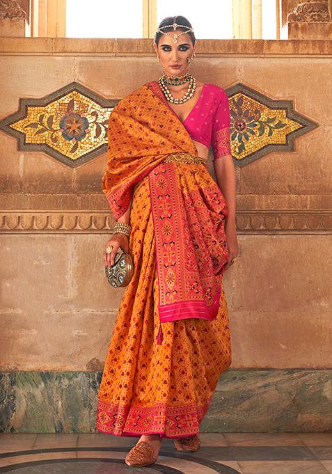 Amber Woven Banarasi Silk Saree Set