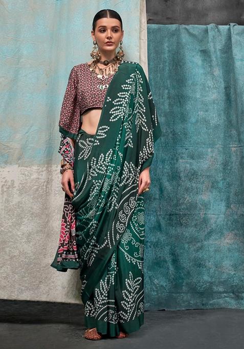 Green Zari Woven Silk Saree Set