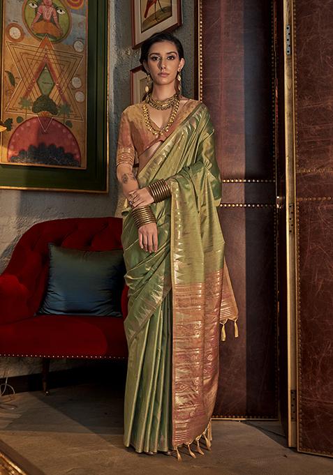 Grey Printed Georgette Saree Set