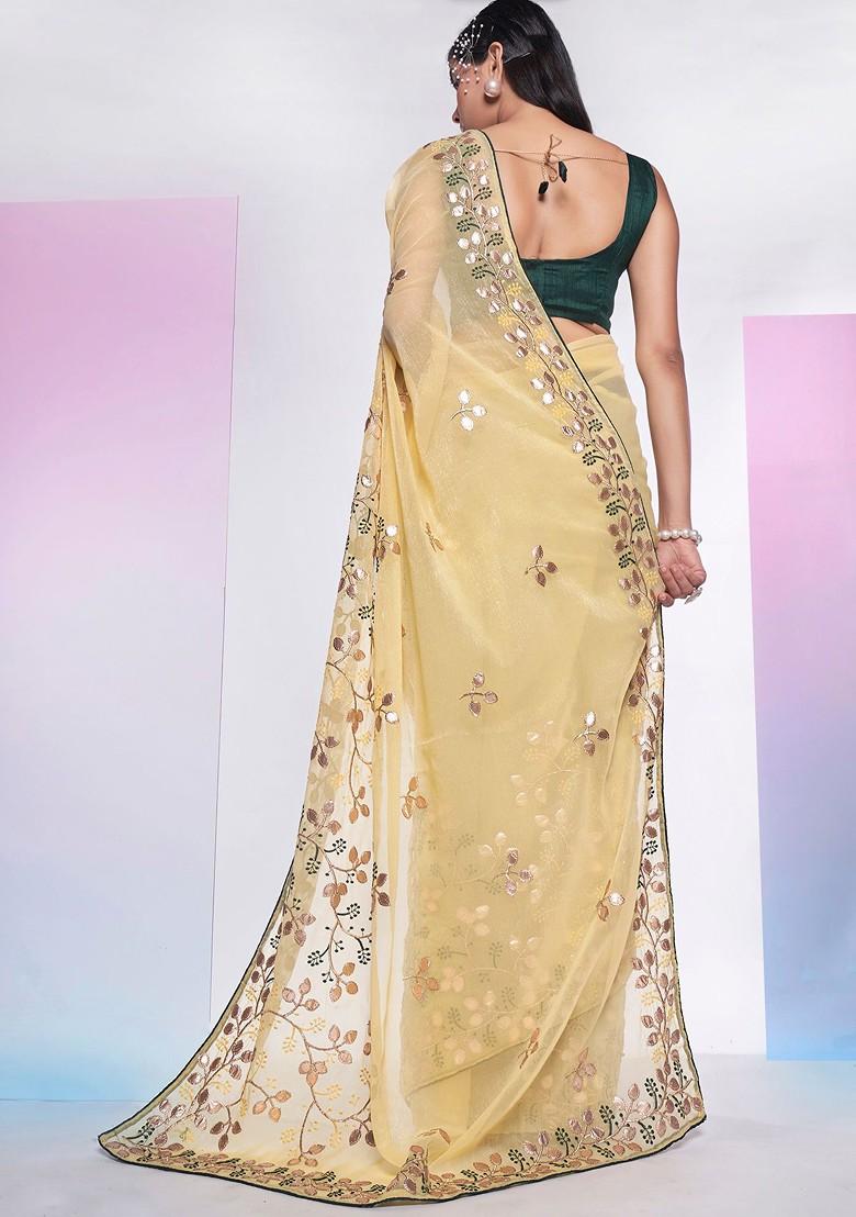 Yellow Gota Patti Art Silk Saree Set