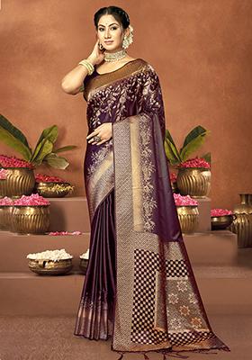 Cream Ikat Print Cotton Saree Set