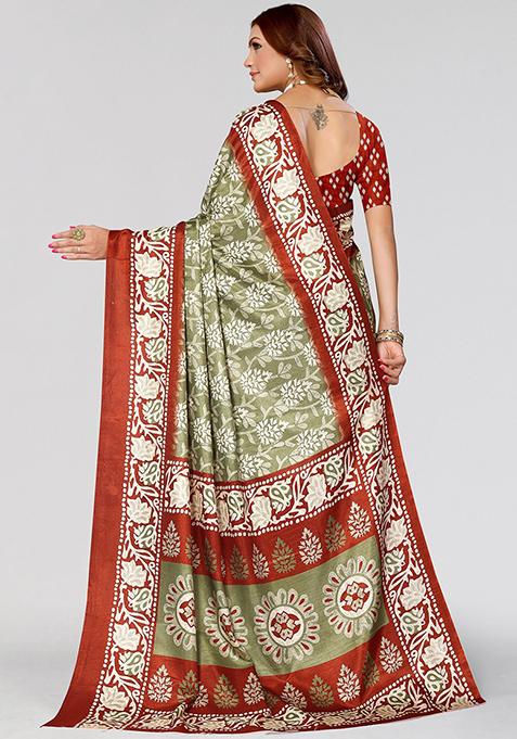 Women Casual Wear Printed Khadi Silk Saree With Un Stitched Blouse main image 0