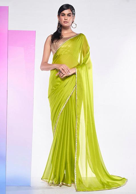 Green Georgette Saree Set