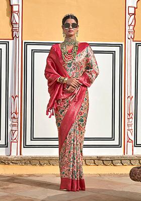 Red Woven Kanjivaram Silk Saree Set