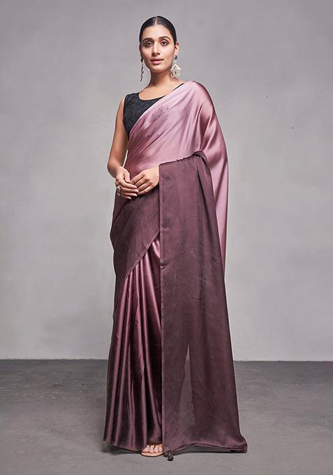 Magenta Printed Rangoli Saree Set