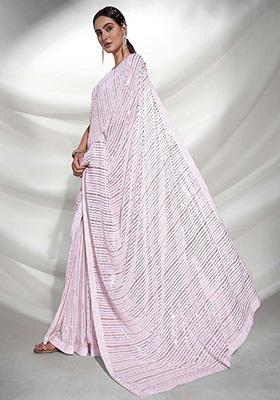 Pink Georgette Saree Set