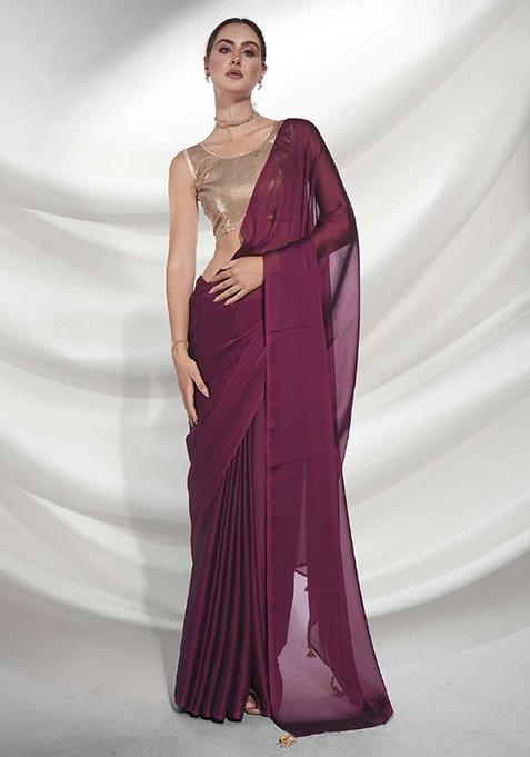Dark Pink Rangoli Silk Saree Set