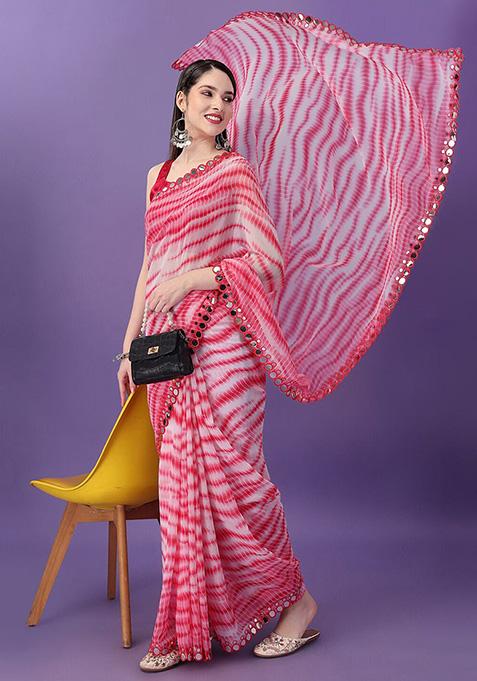 Red Georgette Saree Set