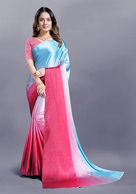 Multi Ombre Japan Crepe Saree Set