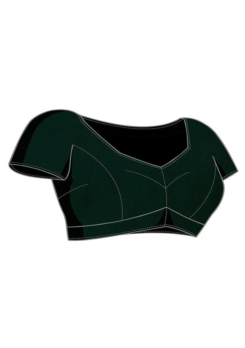 Green Embellished Mirror Work Saree Set