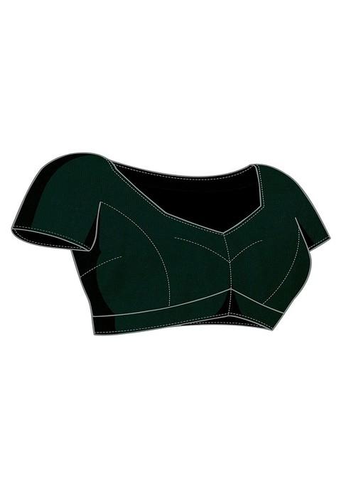 Green Embellished Mirror Work Saree Set