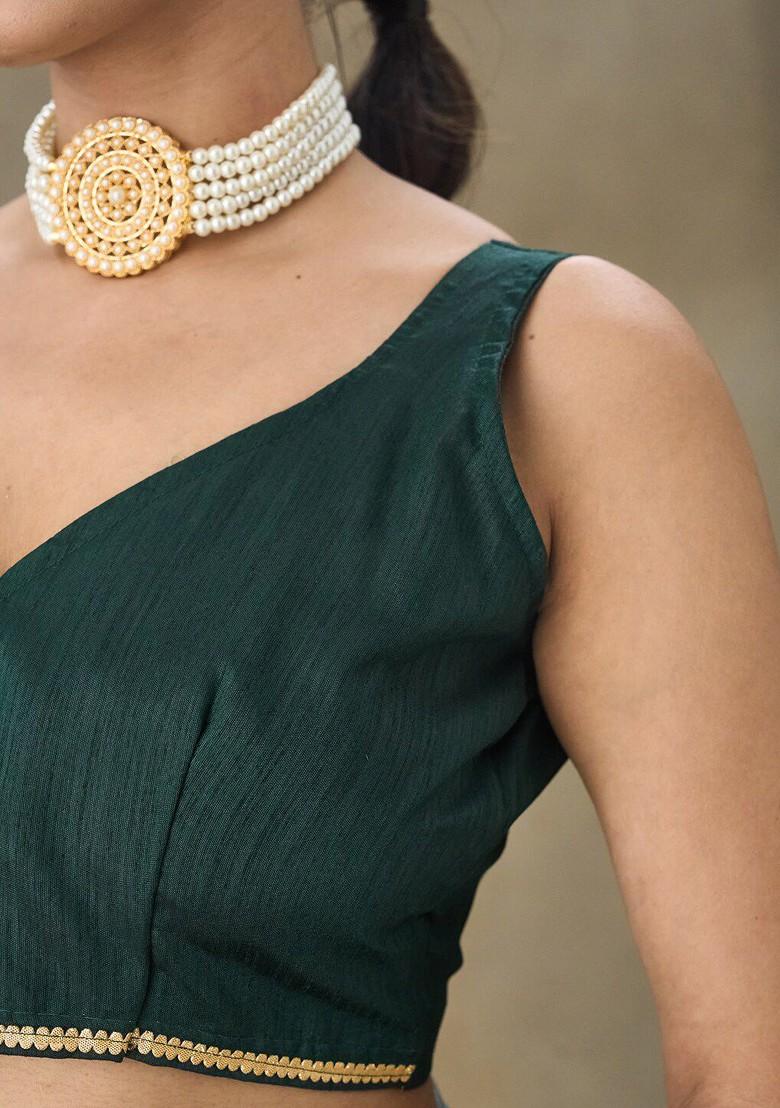 Green Embellished Embroidered Net Saree Set