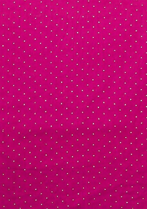 Pink Embellished Zari Poly Chiffon Saree Set