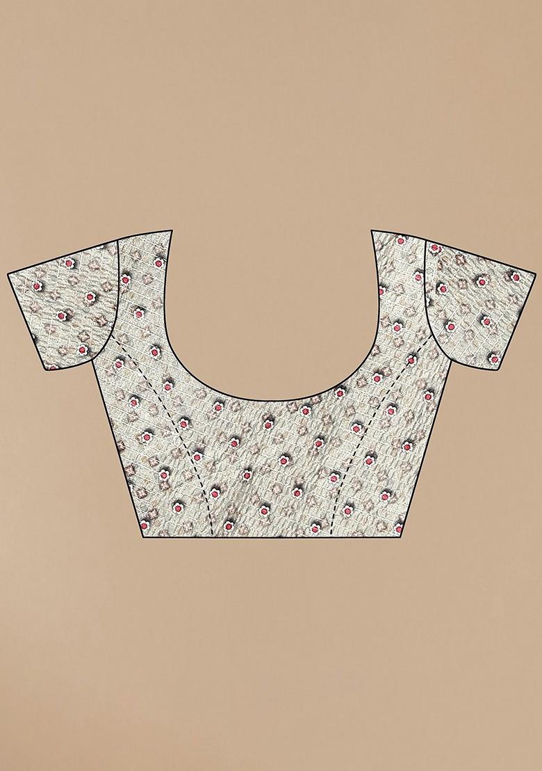 Green Ethnic Motifs Printed Saree Set