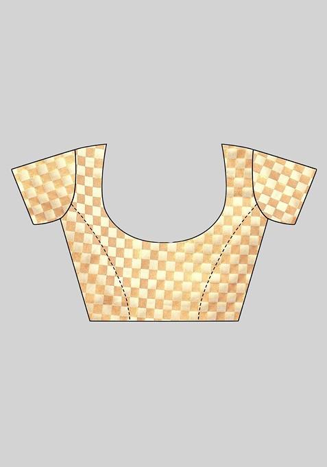 Pink Polka Dot Printed Saree Set