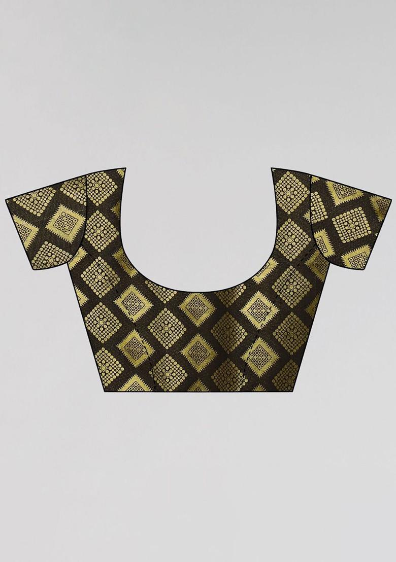 Yellow Ethnic Motifs Saree Set