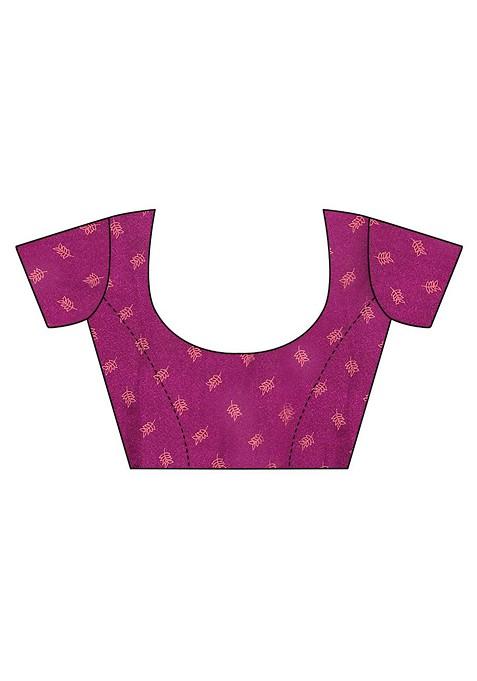 Purple Ethnic Motifs Printed Pure Chiffon Saree Set