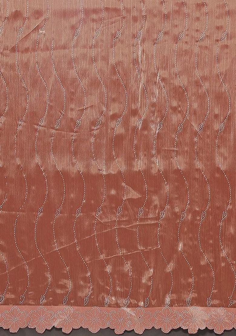 Golden Bead Embellished Saree Set