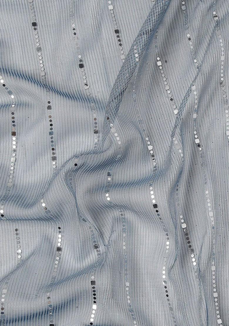 Blue Ethnic Motifs Embellished Saree Set