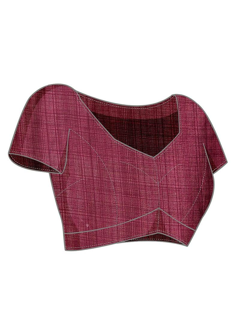 Red Floral Print Pure Chiffon Saree Set