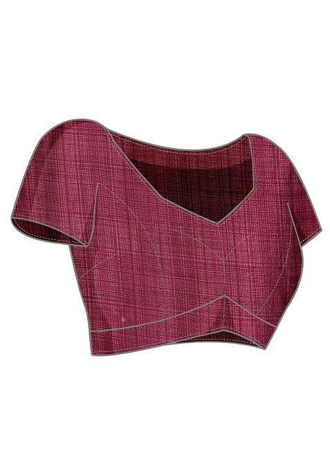 Red Floral Print Pure Chiffon Saree Set