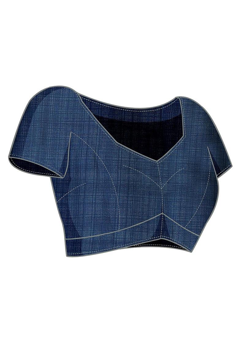 Green Floral Print Pure Chiffon Saree Set