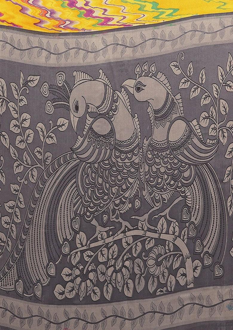 Yellow Printed Saree Set