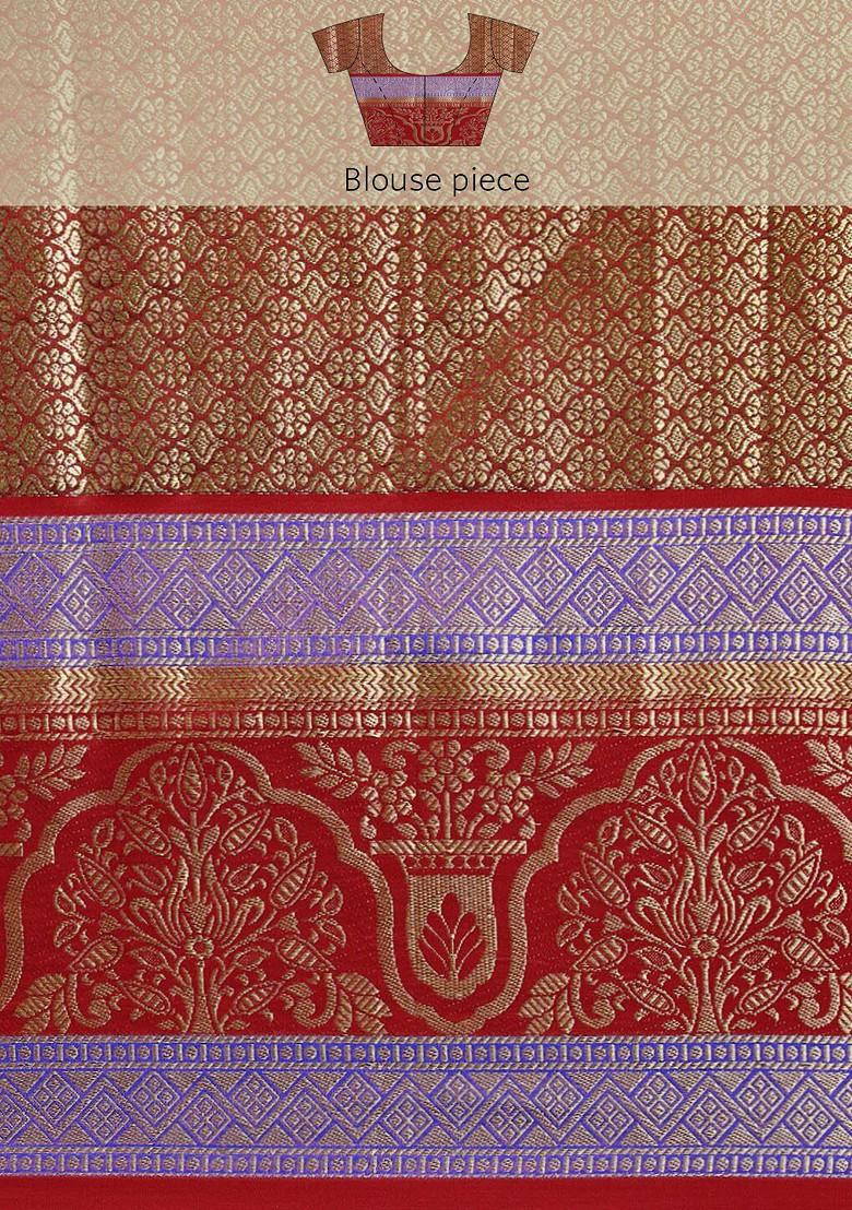 Black Ethnic Motifs Woven Zari Pure Banarasi Silk Saree Set