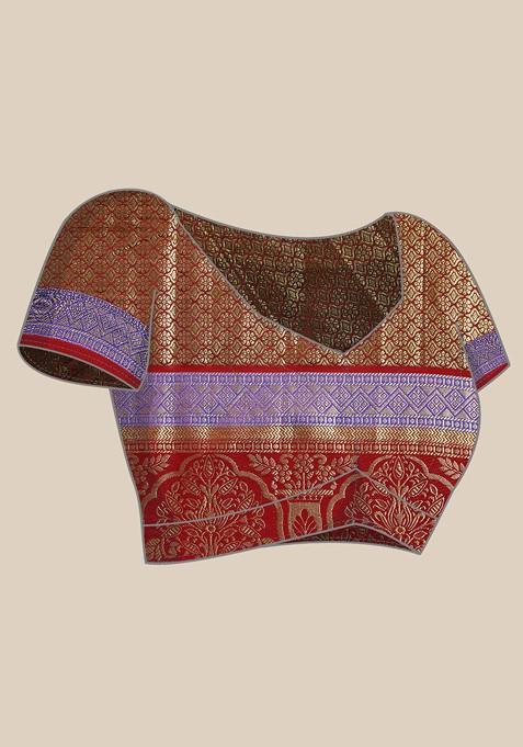 Black Ethnic Motifs Woven Zari Pure Banarasi Silk Saree Set