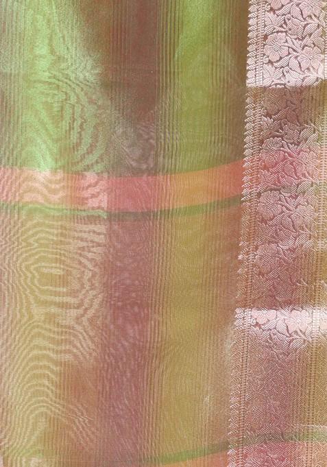 Green Zari Tissue Saree Set