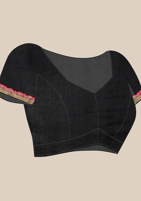 Black Gota Patti Tissue Saree Set