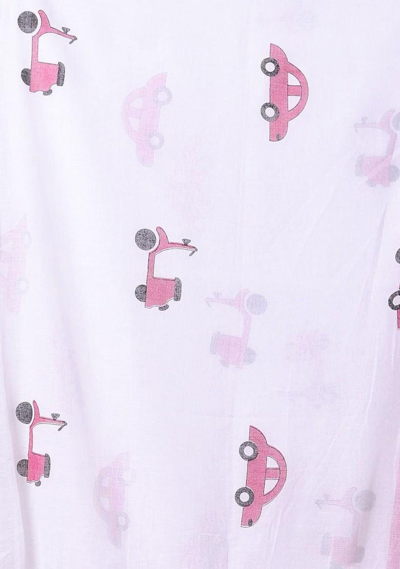 White Solid Mulmul Cotton Saree Set