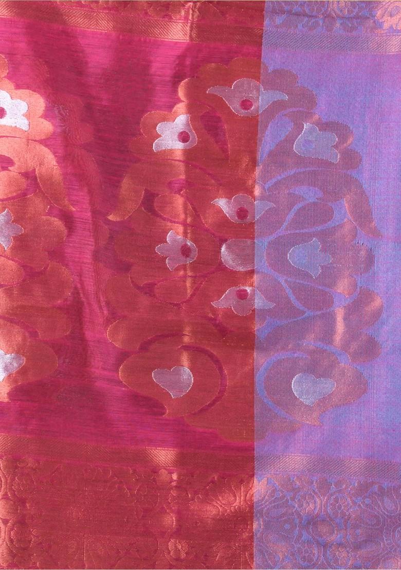 Green Ethnic Motifs Cotton Blend Saree Set