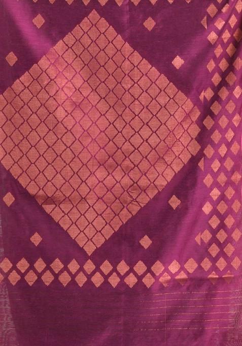 Green Printed Cotton Blend Saree Set