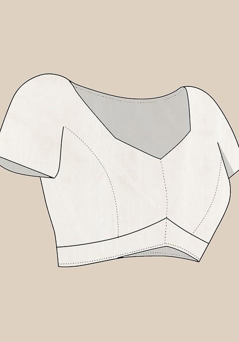 Off White Ethnic Motifs Tussar Silk Saree Set