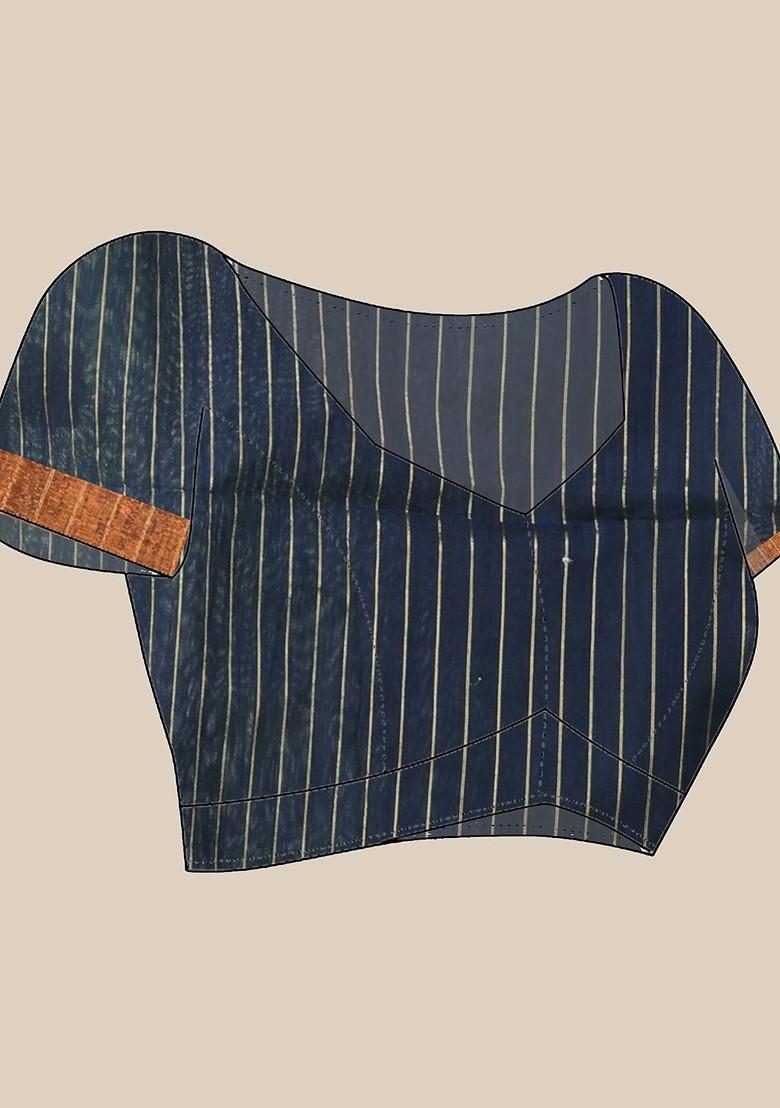 Green Ethnic Motifs Cotton Blend Saree Set