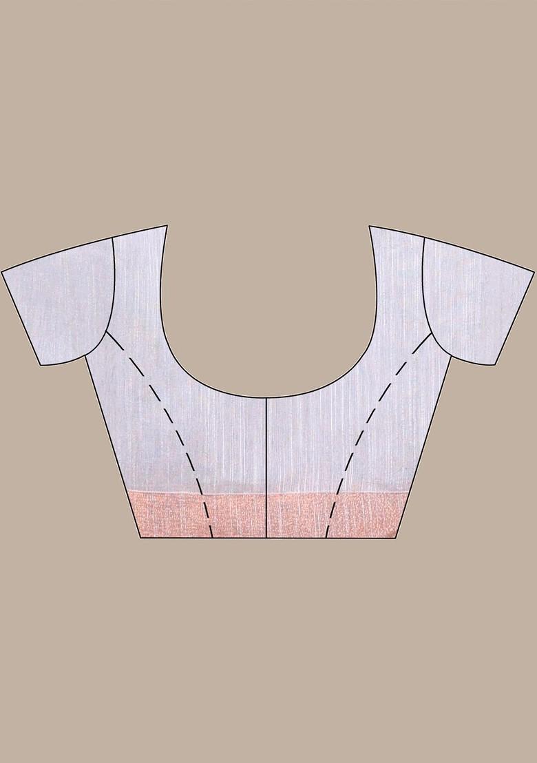 Beige Ethnic Motifs Cotton Blend Saree Set