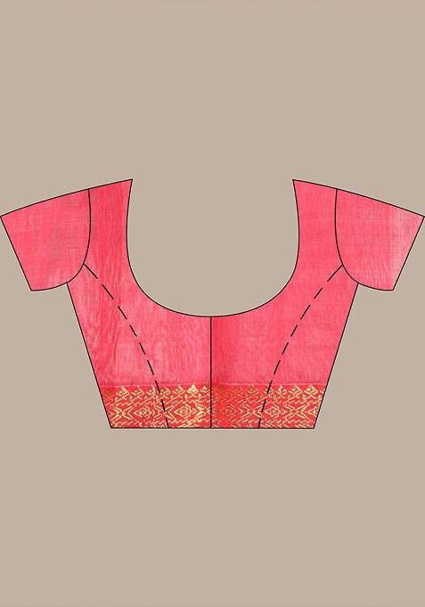 Beige Ethnic Motifs Muslin Saree Set