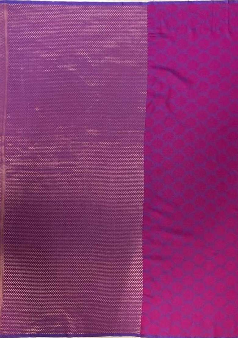 Purple Jacquard Art Silk Saree Set for Diwali | Wedding & Festive Wear - Indya