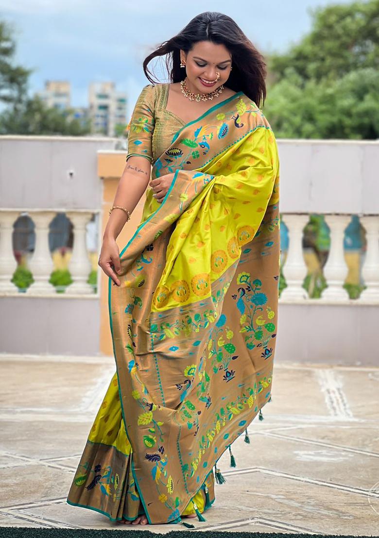 Silk Saree Blouse Designs Full Sleeves Long Sleeves Blouse Design For  Paithani Saree Buy Women Popati, image size:780x1108