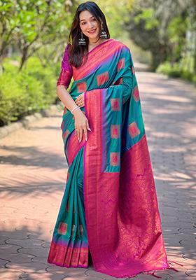 Green Zari Woven Soft Silk Saree Set