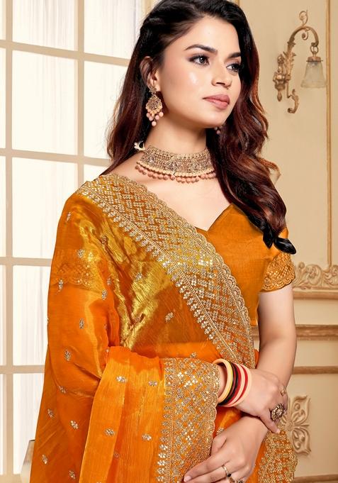 Embroidered Burberry Saree main image 0