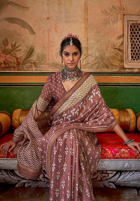 Elegant Mauve Silk Saree