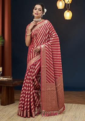 Pink Leheriya Print Georgette Saree Set