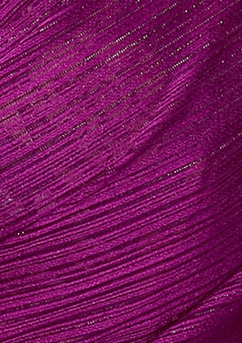 Magenta Digital Print Polyester Saree Set