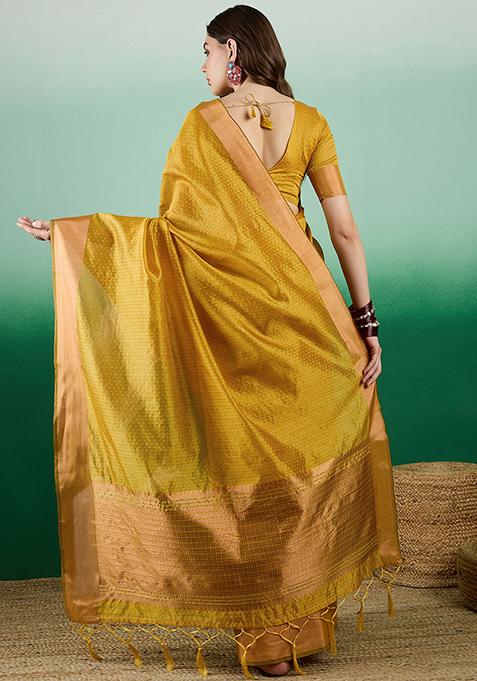 Mustard Zari Daffodil Woolen Kurti main image 1