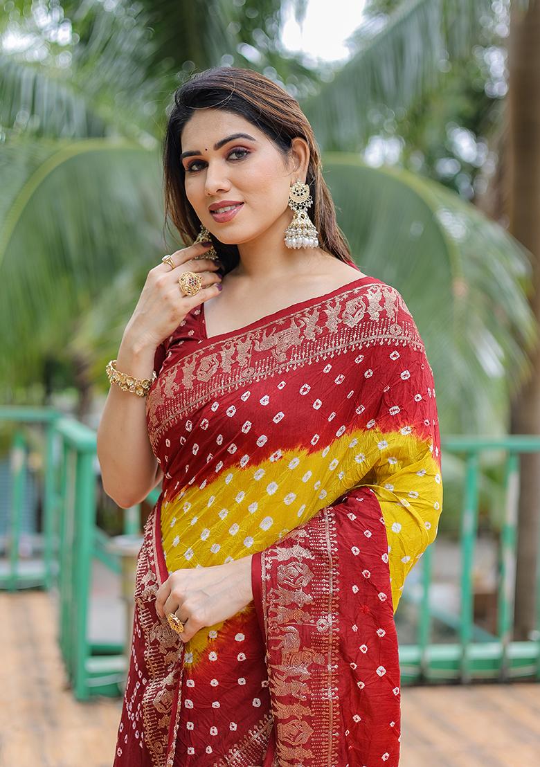 Mustard Zari Woven Dola Silk Saree Set