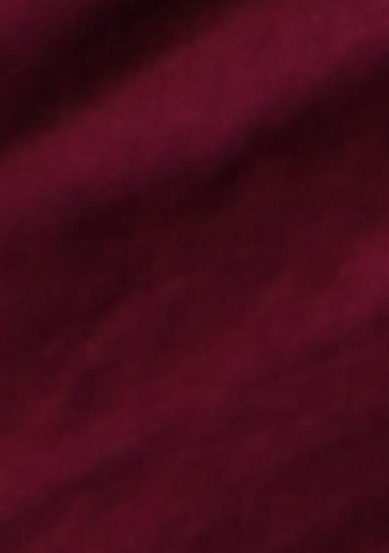 Burgundy Zari Woven Handloom Silk Saree Set