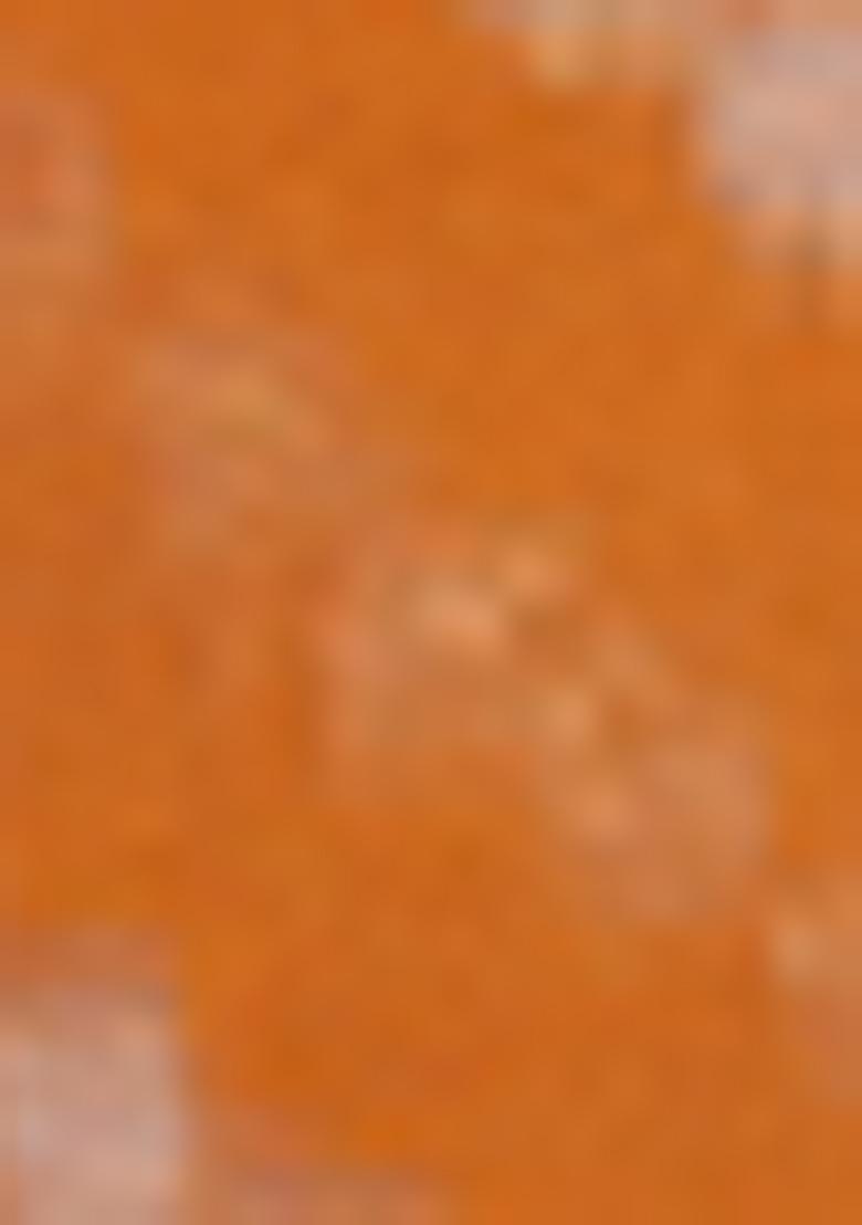 Orange Printed Woven Silk Saree Set