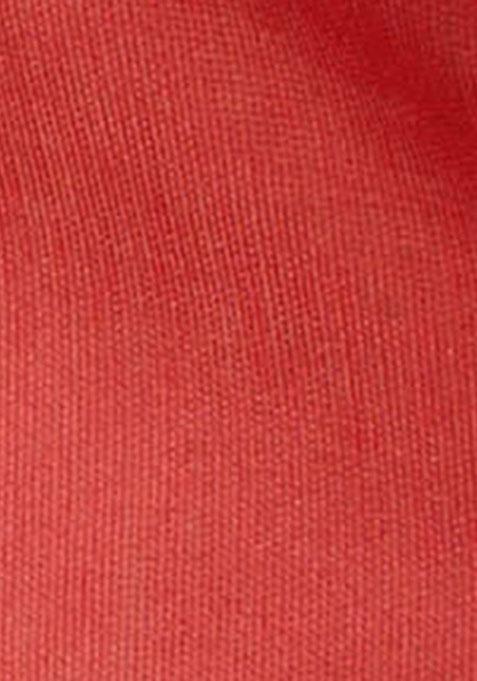 Red Woven Cotton Silk Saree Set